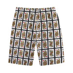 Four Queens Playing Cards Pattern Print Cotton Shorts
