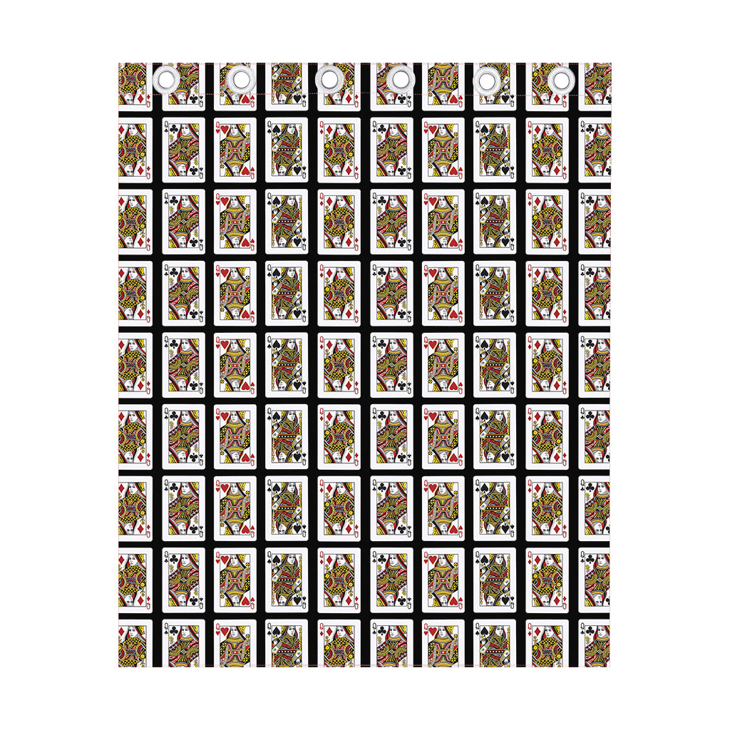 Four Queens Playing Cards Pattern Print Curtain