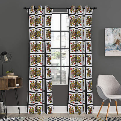 Four Queens Playing Cards Pattern Print Curtain