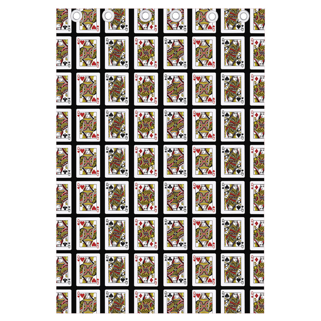 Four Queens Playing Cards Pattern Print Curtain