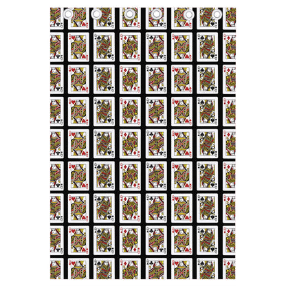 Four Queens Playing Cards Pattern Print Curtain