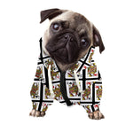 Four Queens Playing Cards Pattern Print Dog Zip Up Hoodie