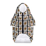 Four Queens Playing Cards Pattern Print Dog Zip Up Hoodie