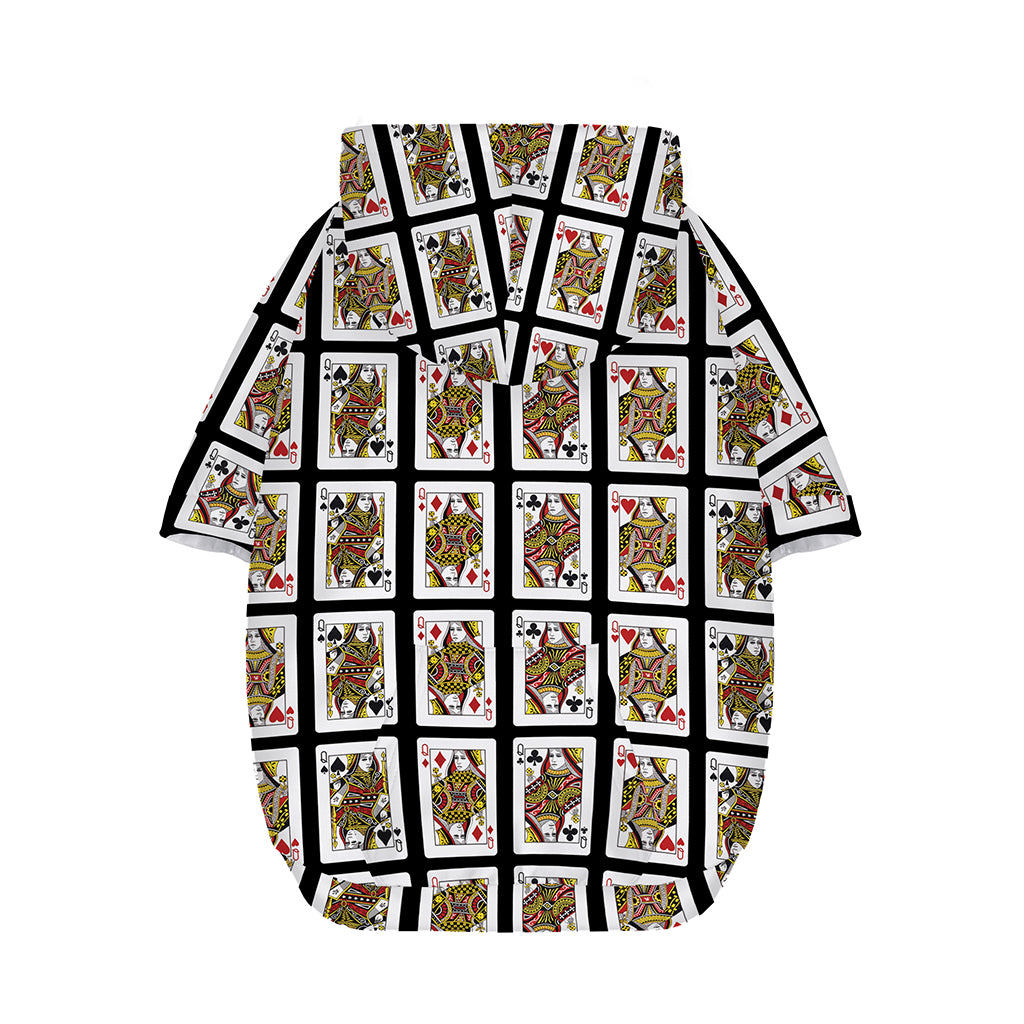 Four Queens Playing Cards Pattern Print Dog Zip Up Hoodie