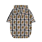 Four Queens Playing Cards Pattern Print Dog Zip Up Hoodie