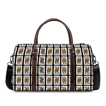 Four Queens Playing Cards Pattern Print Duffle Bag