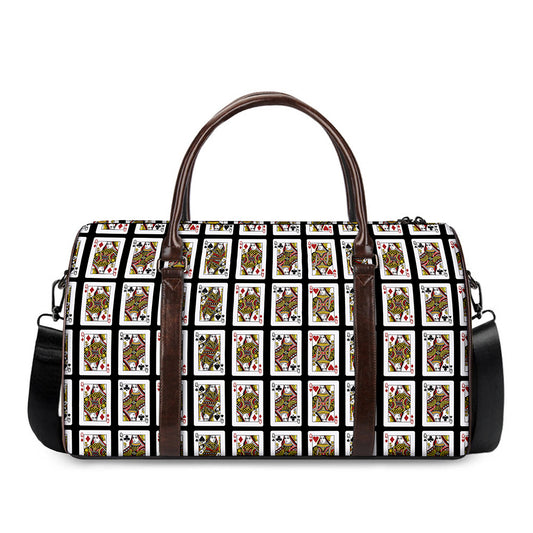 Four Queens Playing Cards Pattern Print Duffle Bag
