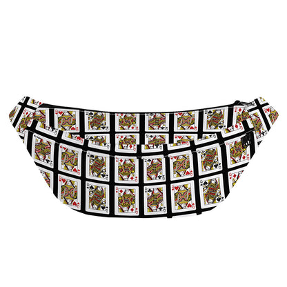 Four Queens Playing Cards Pattern Print Fanny Pack