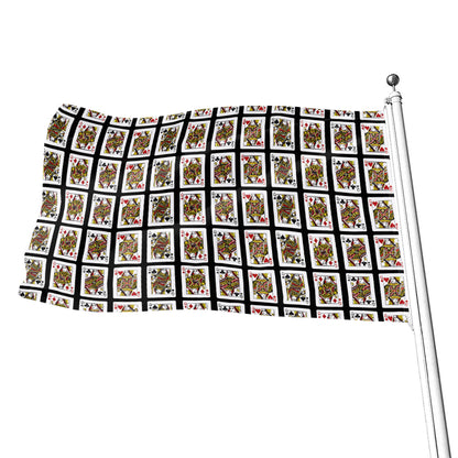 Four Queens Playing Cards Pattern Print Flag