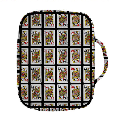 Four Queens Playing Cards Pattern Print Front Pocket Bible Bag