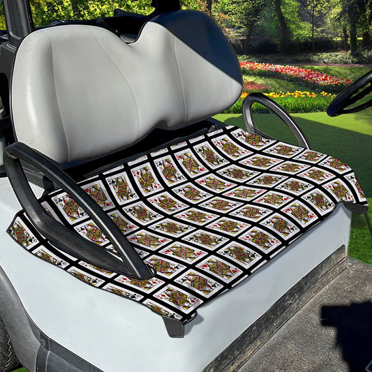 Four Queens Playing Cards Pattern Print Golf Cart Seat Cover