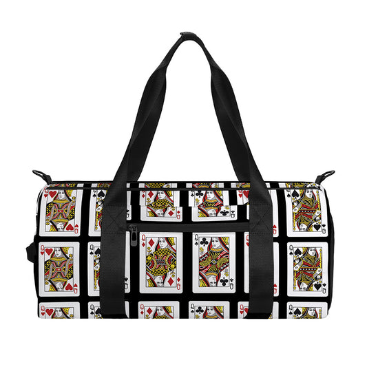 Four Queens Playing Cards Pattern Print Gym Bag
