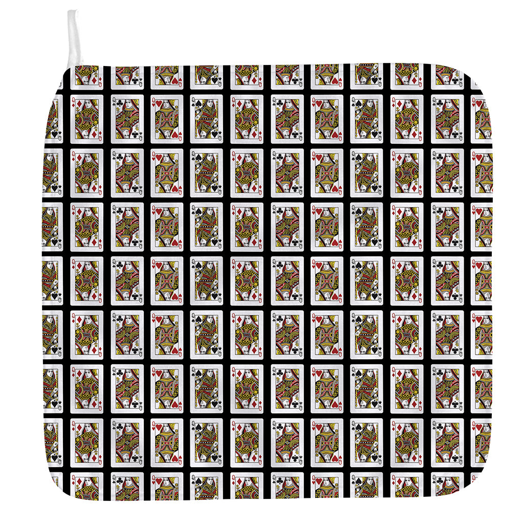 Four Queens Playing Cards Pattern Print Hand Towel