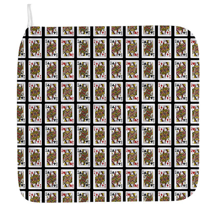 Four Queens Playing Cards Pattern Print Hand Towel