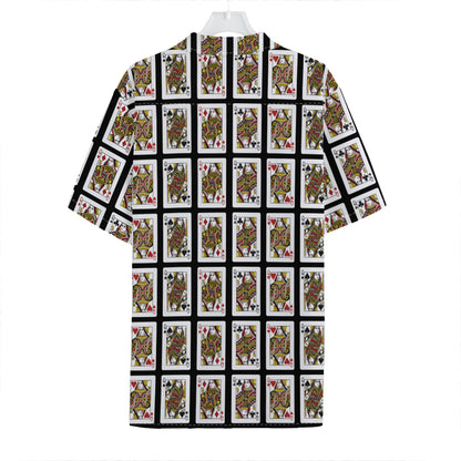 Four Queens Playing Cards Pattern Print Hawaiian Shirt