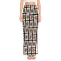 Four Queens Playing Cards Pattern Print High Slit Maxi Skirt