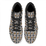 Four Queens Playing Cards Pattern Print High Top Leather Sneakers