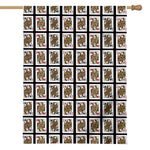 Four Queens Playing Cards Pattern Print House Flag