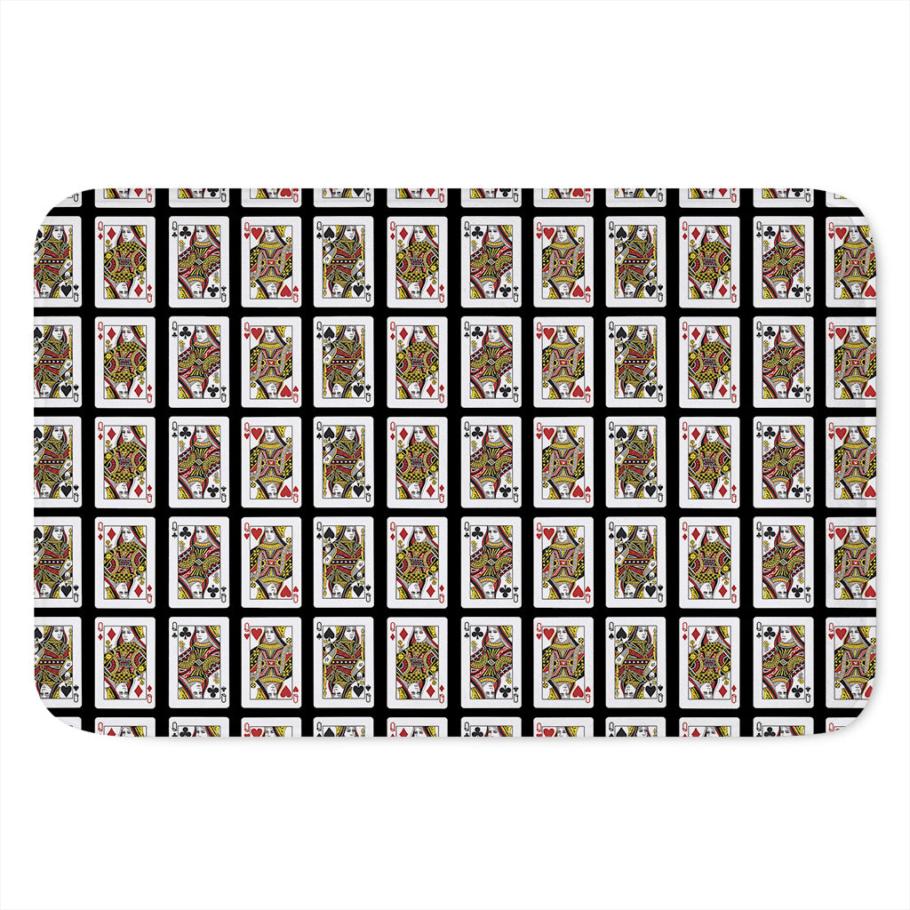 Four Queens Playing Cards Pattern Print Indoor Door Mat