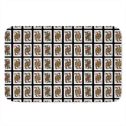Four Queens Playing Cards Pattern Print Indoor Door Mat