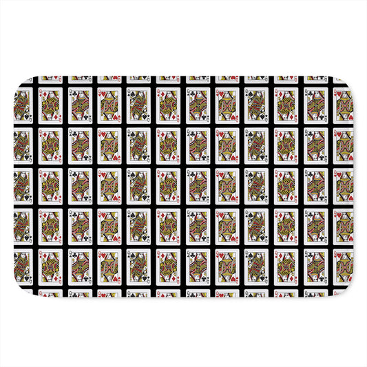 Four Queens Playing Cards Pattern Print Indoor Door Mat