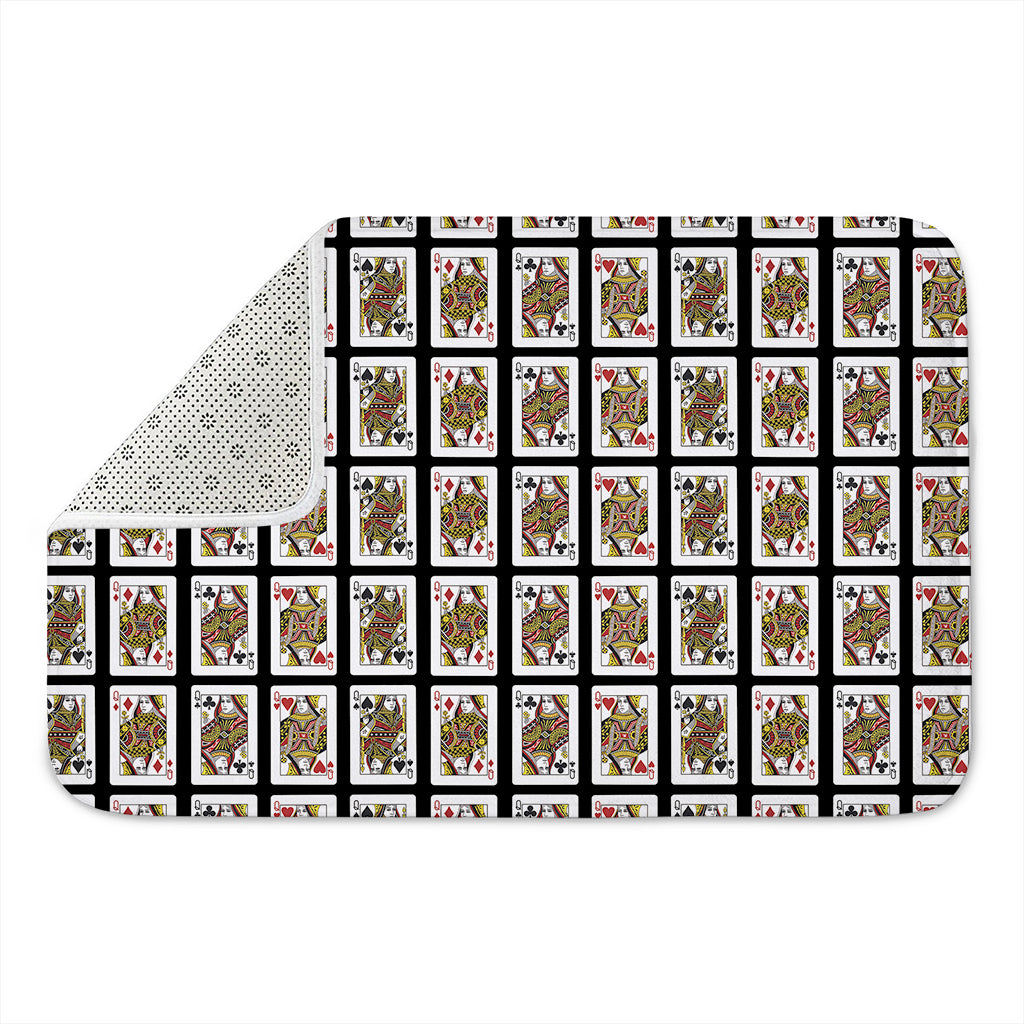 Four Queens Playing Cards Pattern Print Indoor Door Mat