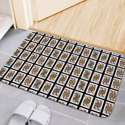 Four Queens Playing Cards Pattern Print Indoor Door Mat