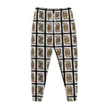 Four Queens Playing Cards Pattern Print Jogger Pants