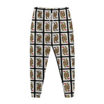 Four Queens Playing Cards Pattern Print Jogger Pants
