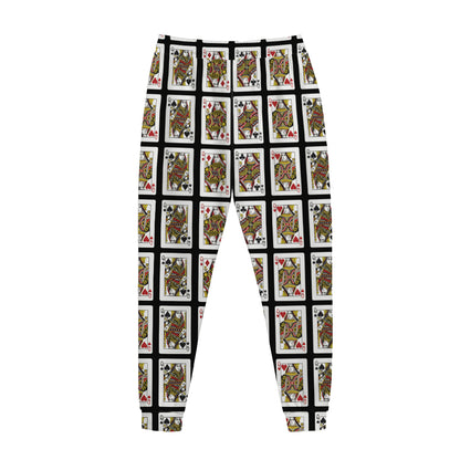Four Queens Playing Cards Pattern Print Jogger Pants