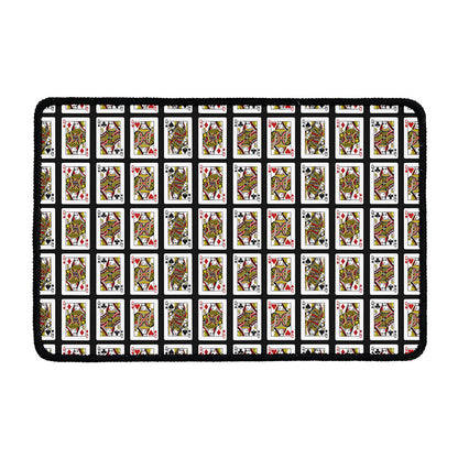 Four Queens Playing Cards Pattern Print Kitchen Mat