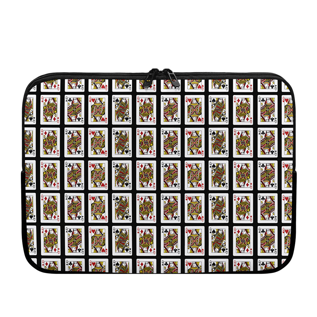 Four Queens Playing Cards Pattern Print Laptop Sleeve