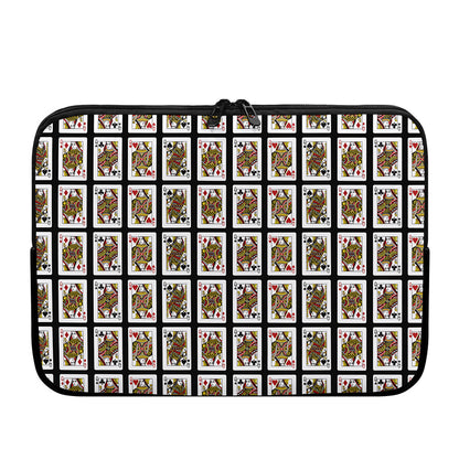 Four Queens Playing Cards Pattern Print Laptop Sleeve