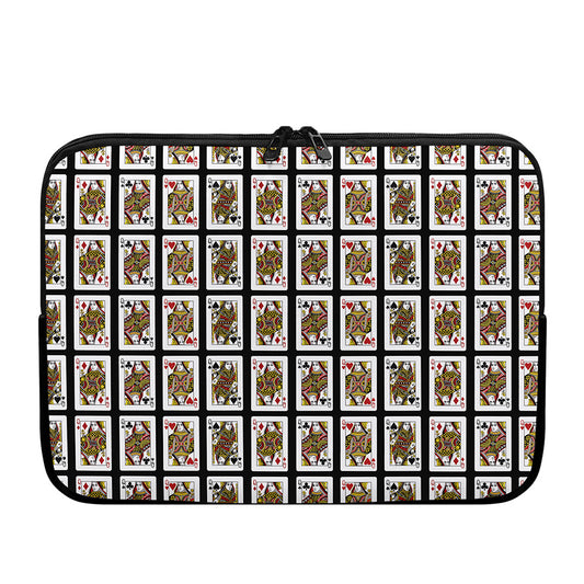 Four Queens Playing Cards Pattern Print Laptop Sleeve