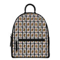 Four Queens Playing Cards Pattern Print Leather Backpack
