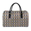 Four Queens Playing Cards Pattern Print Leather Duffel Bag