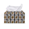 Four Queens Playing Cards Pattern Print Leather Tissue Box Cover