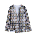 Four Queens Playing Cards Pattern Print Long Sleeve Short Coat