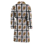 Four Queens Playing Cards Pattern Print Men's Bathrobe