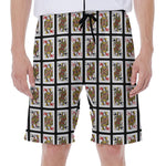 Four Queens Playing Cards Pattern Print Men's Beach Shorts
