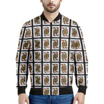 Four Queens Playing Cards Pattern Print Men's Bomber Jacket
