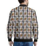 Four Queens Playing Cards Pattern Print Men's Bomber Jacket