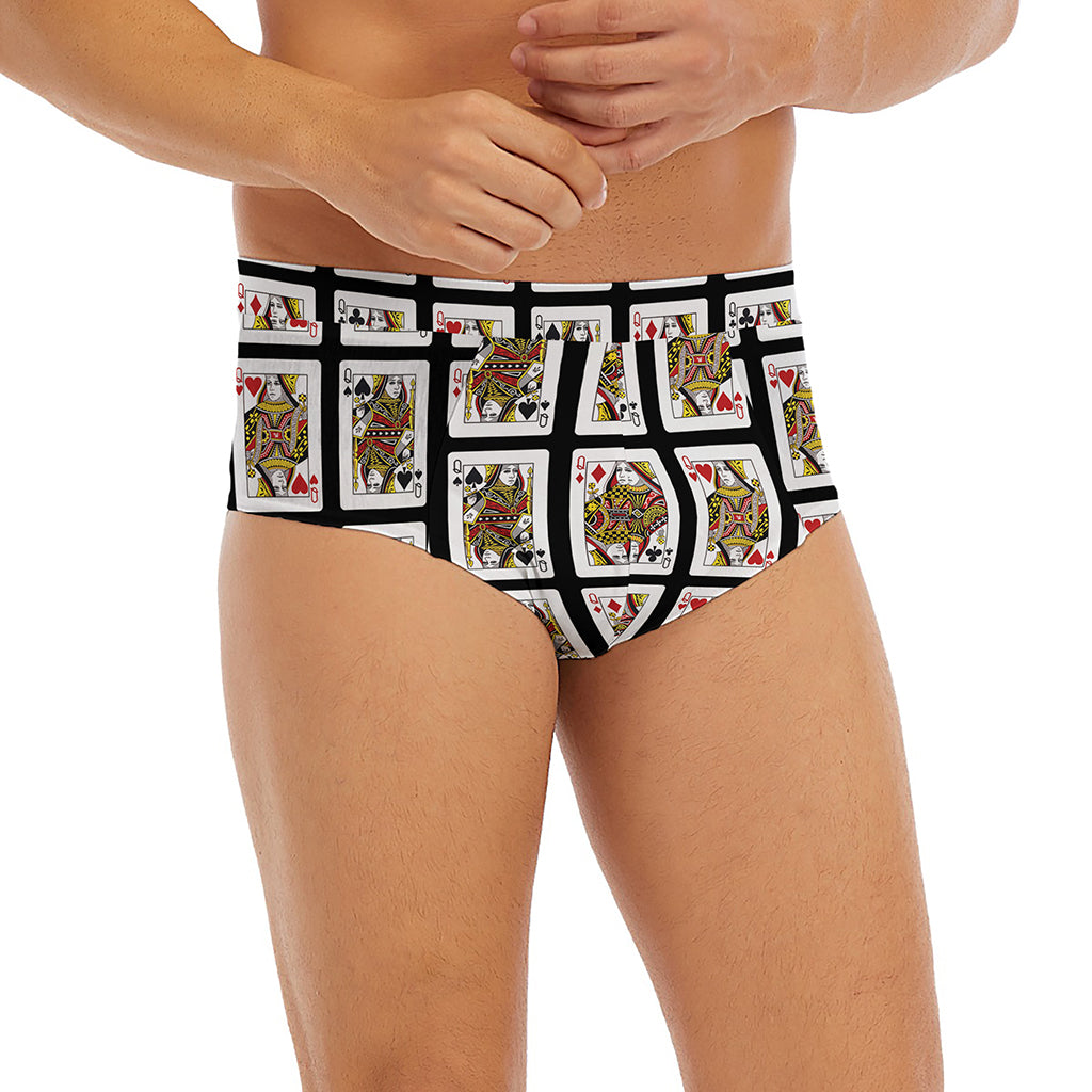 Four Queens Playing Cards Pattern Print Men's Briefs