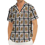 Four Queens Playing Cards Pattern Print Men's Deep V-Neck Shirt