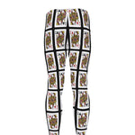 Four Queens Playing Cards Pattern Print Men's leggings