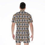 Four Queens Playing Cards Pattern Print Men's Rompers