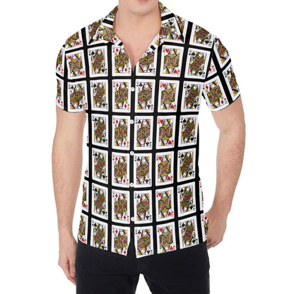 Four Queens Playing Cards Pattern Print Men's Shirt