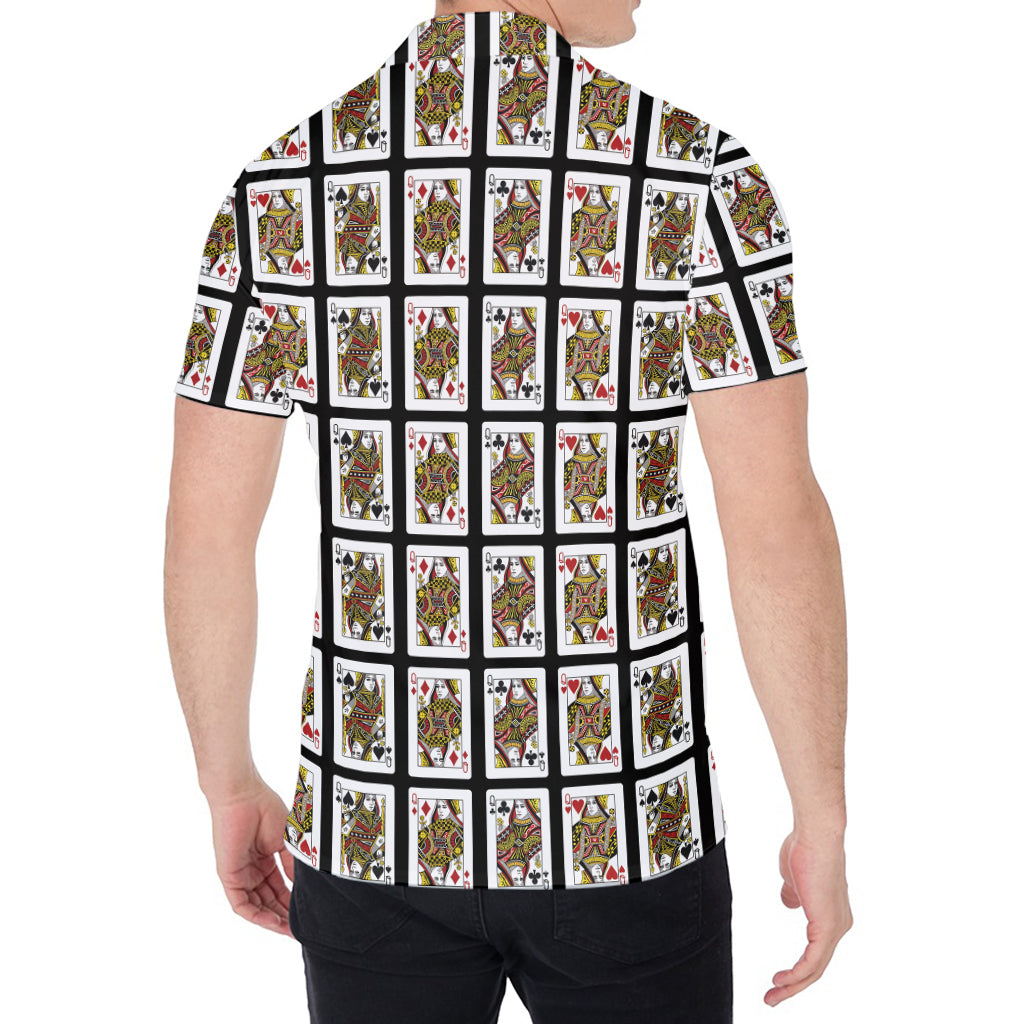Four Queens Playing Cards Pattern Print Men's Shirt