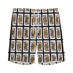 Four Queens Playing Cards Pattern Print Men's Sports Shorts
