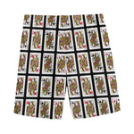 Four Queens Playing Cards Pattern Print Men's Sports Shorts